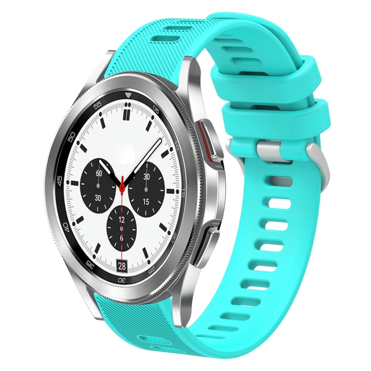 For Samsung Galaxy Watch4 Classic 42mm 20mm Twill Solid Color Silicone Watch Band