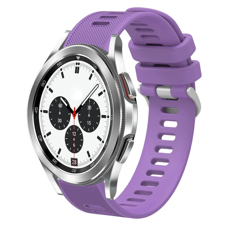 For Samsung Galaxy Watch4 Classic 42mm 20mm Twill Solid Color Silicone Watch Band