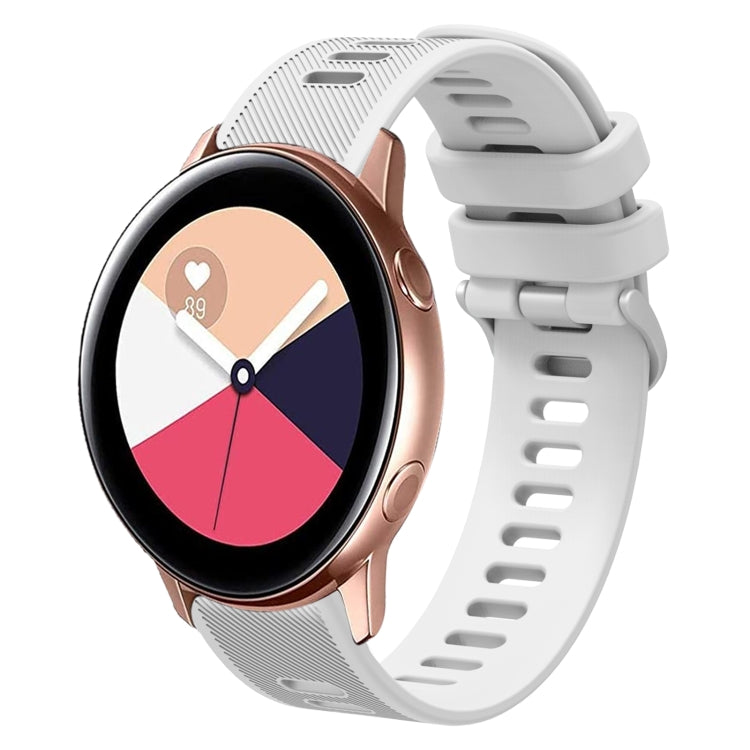 For Samsung Galaxy Watch Active 2 20mm Twill Solid Color Silicone Watch Band
