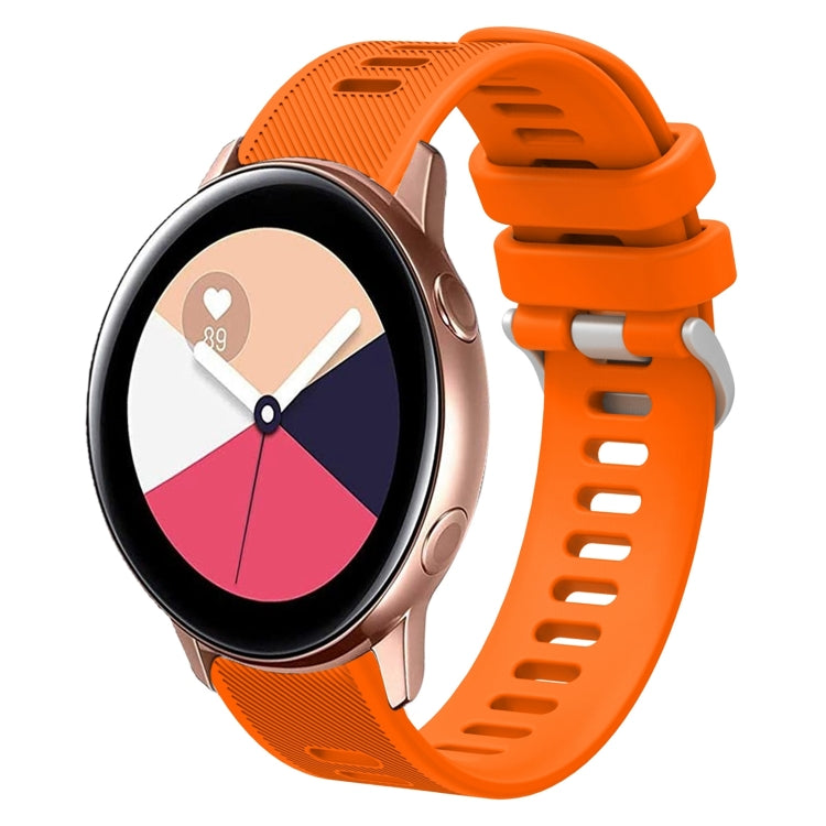 For Samsung Galaxy Watch Active 2 20mm Twill Solid Color Silicone Watch Band