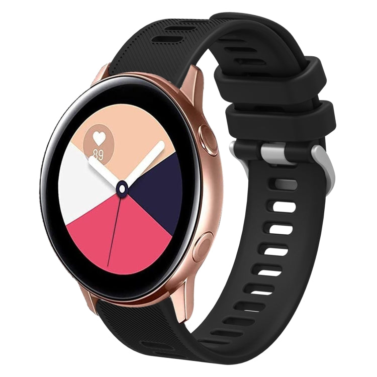 For Samsung Galaxy Watch Active 2 20mm Twill Solid Color Silicone Watch Band