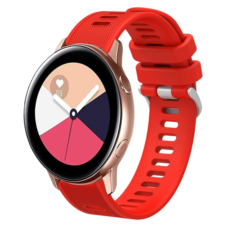 For Samsung Galaxy Watch Active 2 20mm Twill Solid Color Silicone Watch Band