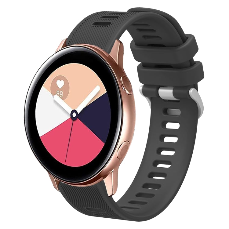 For Samsung Galaxy Watch Active 2 20mm Twill Solid Color Silicone Watch Band