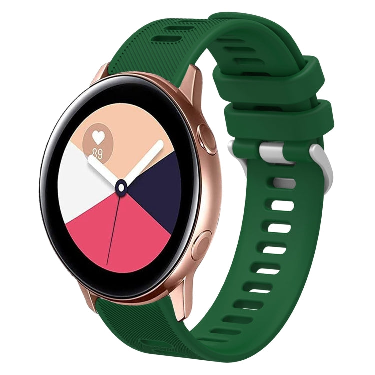 For Samsung Galaxy Watch Active 2 20mm Twill Solid Color Silicone Watch Band