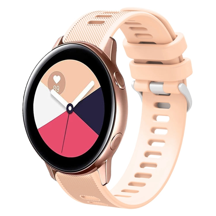 For Samsung Galaxy Watch Active 2 20mm Twill Solid Color Silicone Watch Band