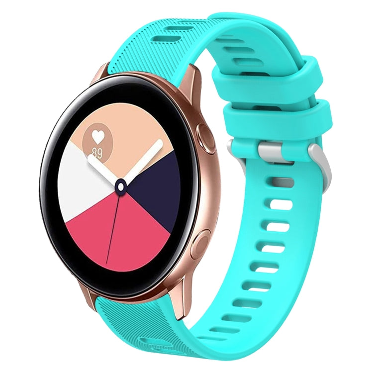 For Samsung Galaxy Watch Active 2 20mm Twill Solid Color Silicone Watch Band