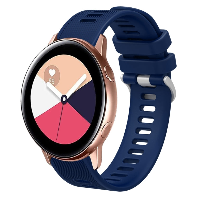 For Samsung Galaxy Watch Active 2 20mm Twill Solid Color Silicone Watch Band