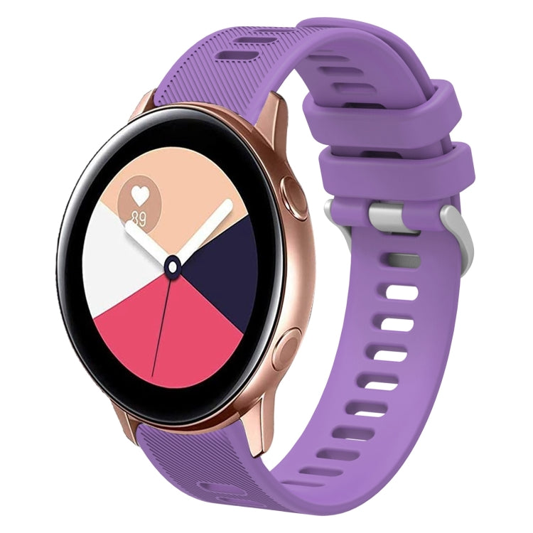 For Samsung Galaxy Watch Active 2 20mm Twill Solid Color Silicone Watch Band