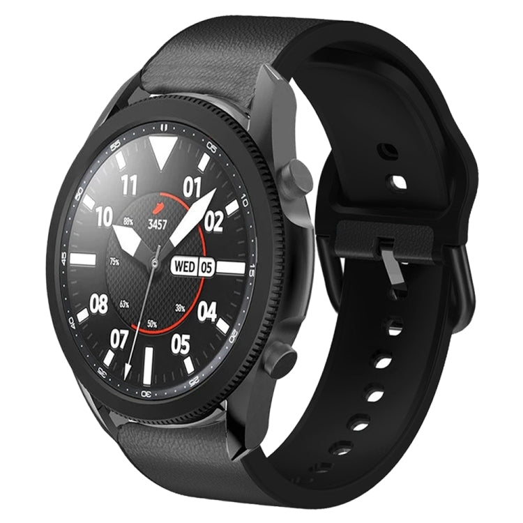 For Samsung Galaxy Watch 5 Pro 45mm Silicone Adhesive Leather Watch Band