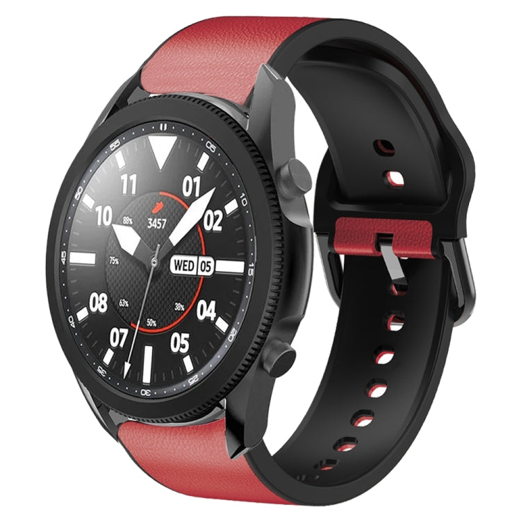 For Samsung Galaxy Watch 5 Pro 45mm Silicone Adhesive Leather Watch Band