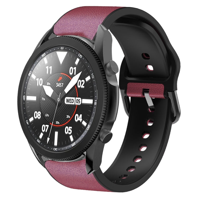 For Samsung Galaxy Watch 5 Pro 45mm Silicone Adhesive Leather Watch Band