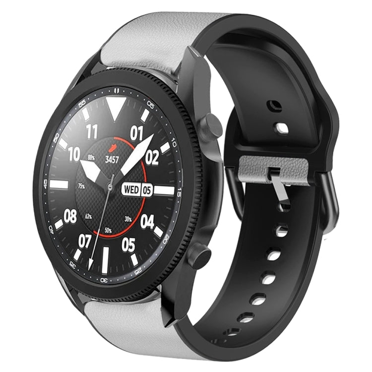 For Samsung Galaxy Watch 5 Pro 45mm Silicone Adhesive Leather Watch Band