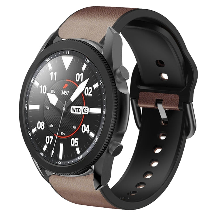 For Samsung Galaxy Watch 5 Pro 45mm Silicone Adhesive Leather Watch Band