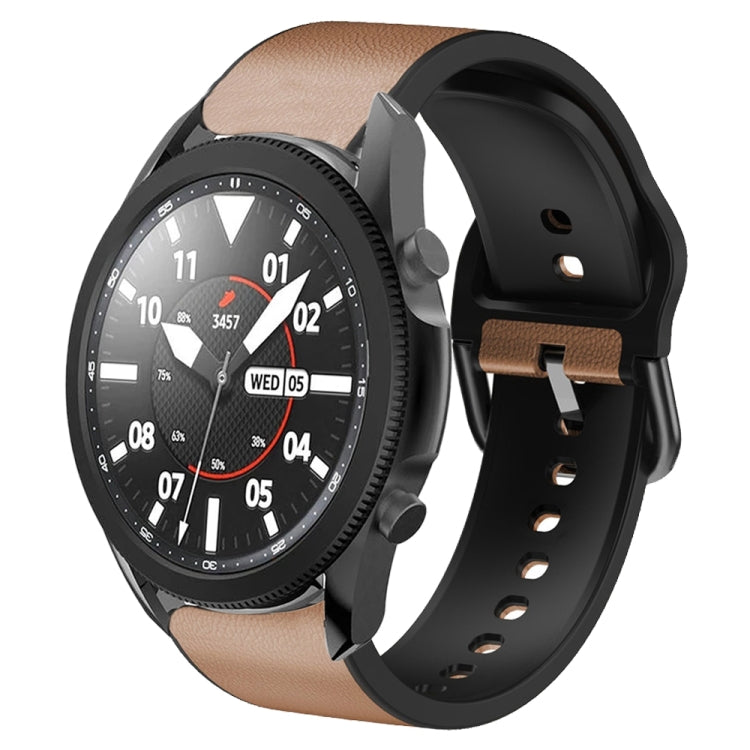 For Samsung Galaxy Watch 5 Pro 45mm Silicone Adhesive Leather Watch Band
