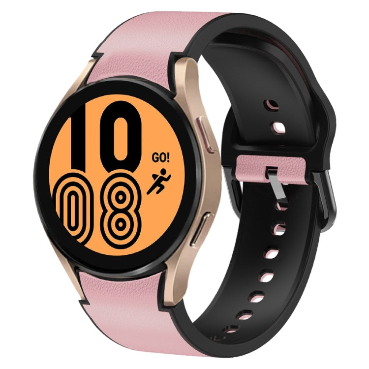 For Samsung Galaxy Watch 4 40mm Silicone Adhesive Leather Watch Band