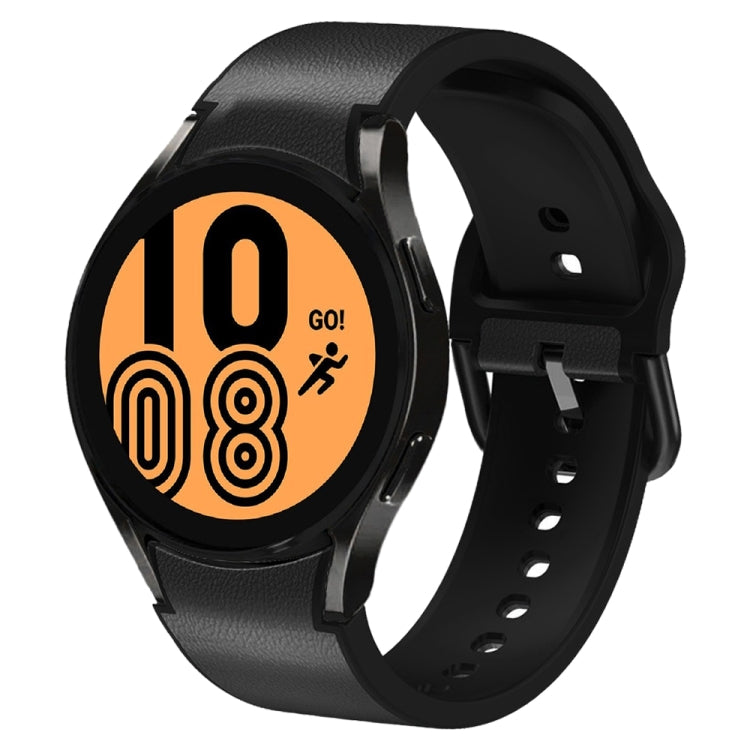 For Samsung Galaxy Watch 4 40mm Silicone Adhesive Leather Watch Band