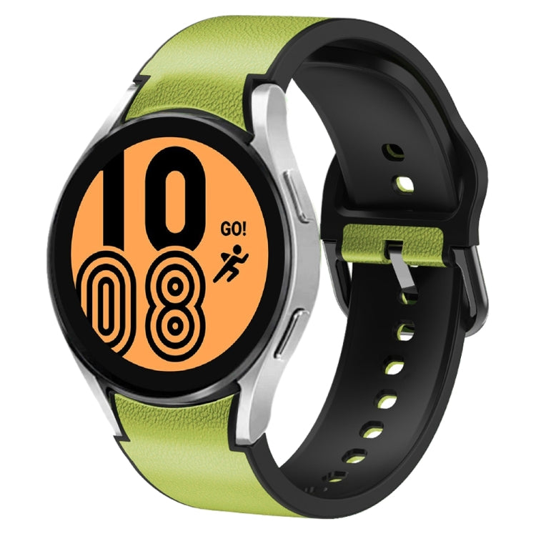 For Samsung Galaxy Watch 4 40mm Silicone Adhesive Leather Watch Band
