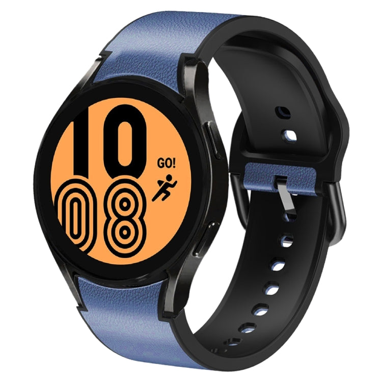 For Samsung Galaxy Watch 4 40mm Silicone Adhesive Leather Watch Band
