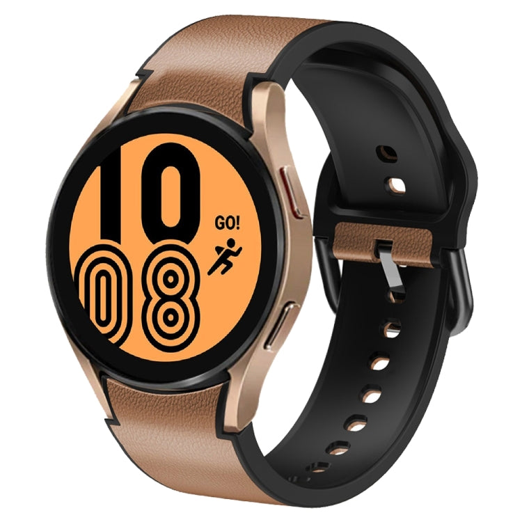For Samsung Galaxy Watch 4 40mm Silicone Adhesive Leather Watch Band