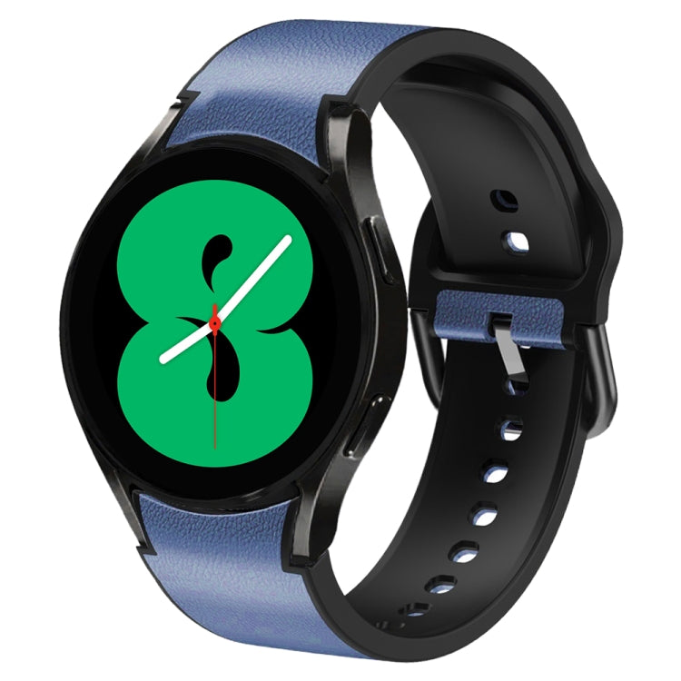 For Samsung Galaxy Watch 4 44mm Silicone Adhesive Leather Watch Band