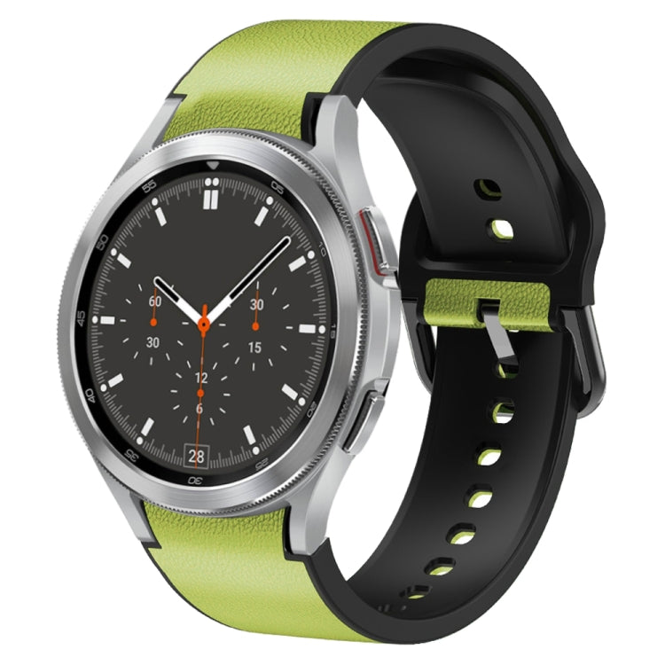 For Samsung Galaxy Watch 4 Classic 46mm Silicone Adhesive Leather Watch Band