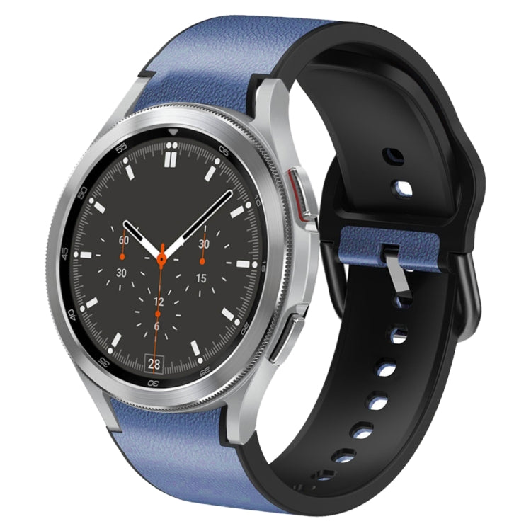 For Samsung Galaxy Watch 4 Classic 46mm Silicone Adhesive Leather Watch Band