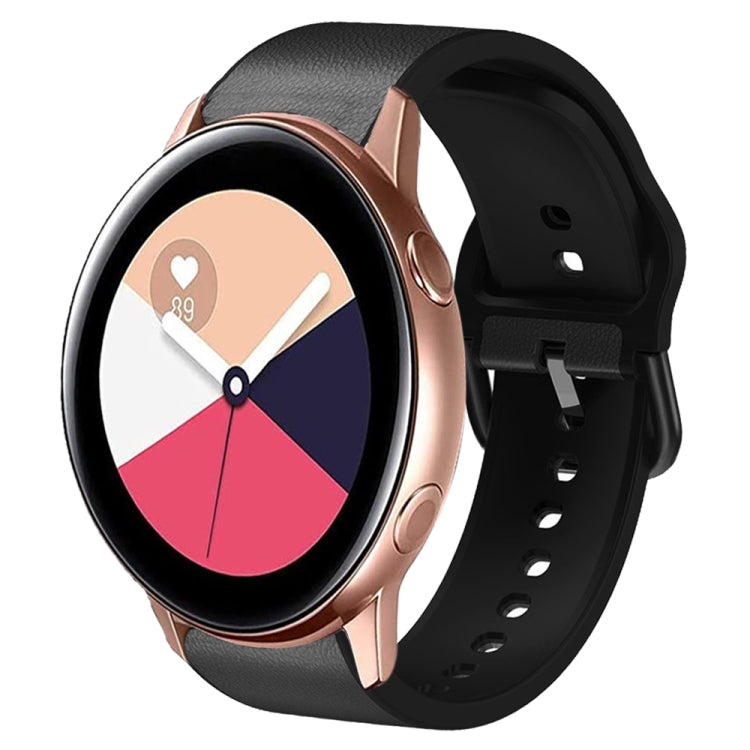 For Samsung Galaxy Watch Active 2 Silicone Adhesive Leather Watch Band