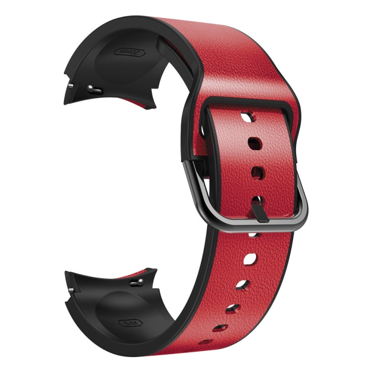 For Samsung Galaxy Watch Active 2 Silicone Adhesive Leather Watch Band