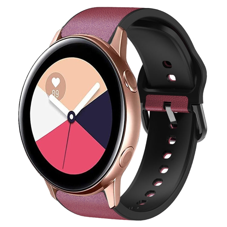 For Samsung Galaxy Watch Active 2 Silicone Adhesive Leather Watch Band