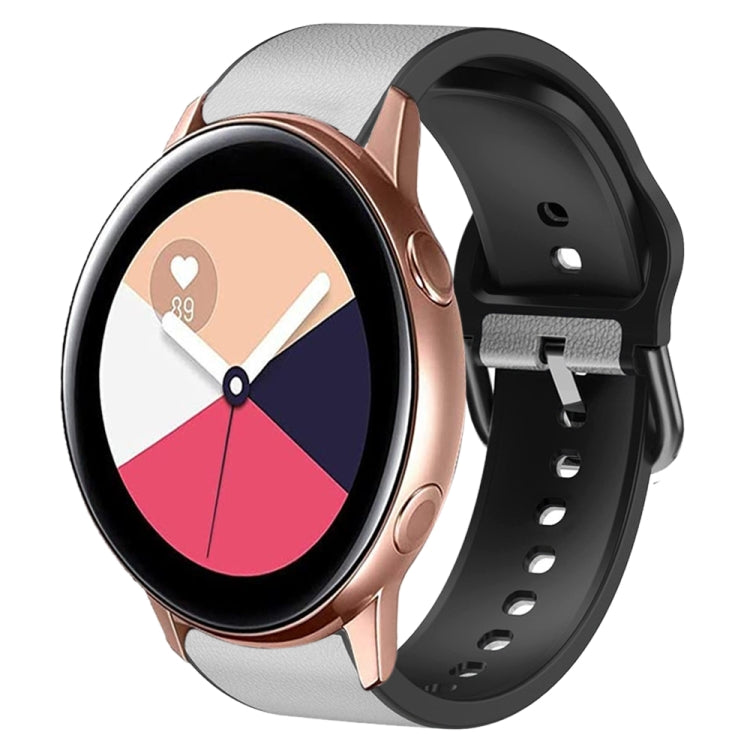 For Samsung Galaxy Watch Active 2 Silicone Adhesive Leather Watch Band