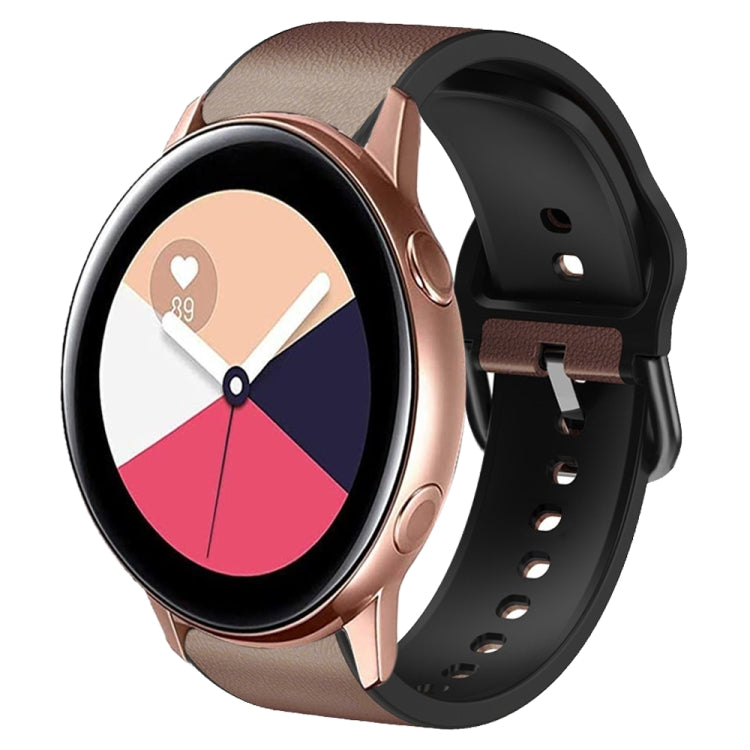 For Samsung Galaxy Watch Active 2 Silicone Adhesive Leather Watch Band