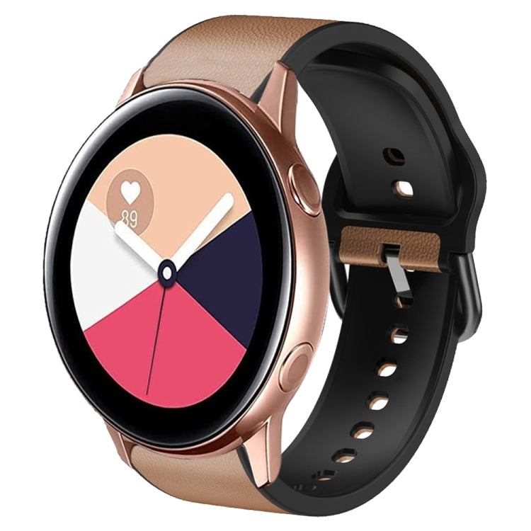 For Samsung Galaxy Watch Active 2 Silicone Adhesive Leather Watch Band