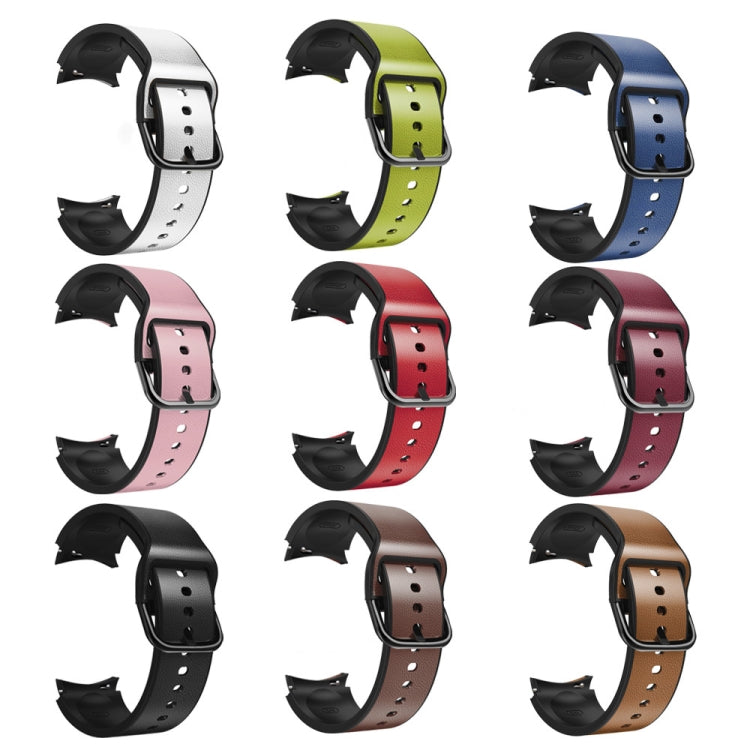 For Samsung Galaxy Watch Active 2 Silicone Adhesive Leather Watch Band