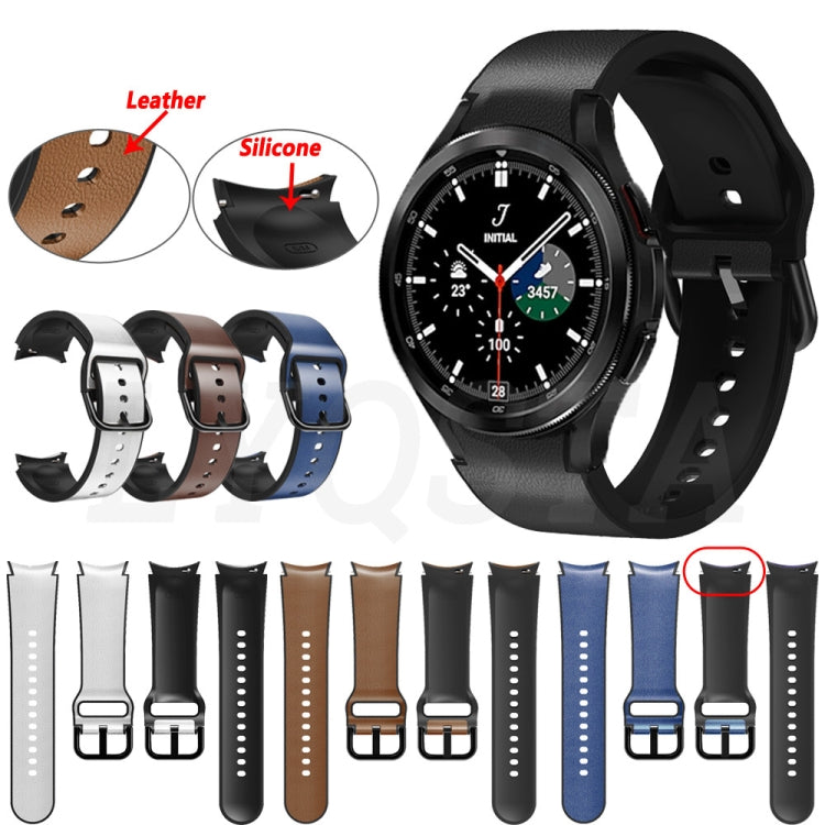 For Samsung Galaxy Watch Active 2 Silicone Adhesive Leather Watch Band