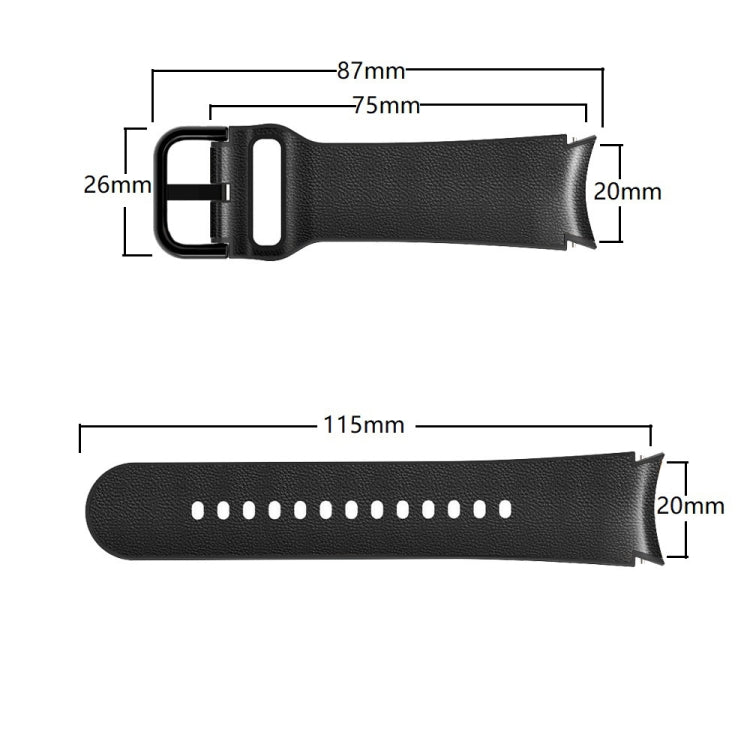For Samsung Galaxy Watch Active 2 Silicone Adhesive Leather Watch Band