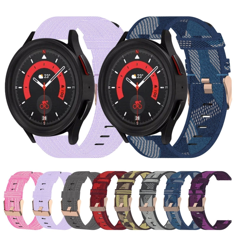 For Samsung Galaxy Watch5 44mm 20mm Nylon Woven Watch Band