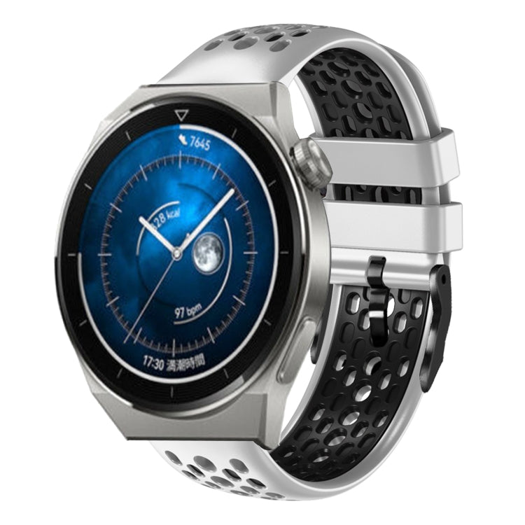 For Huawei Watch GT3 Pro 46mm 22mm Two-Color Breathable Silicone Watch Band