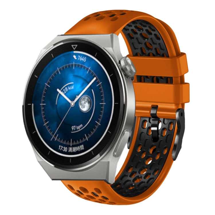 For Huawei Watch GT3 Pro 46mm 22mm Two-Color Breathable Silicone Watch Band