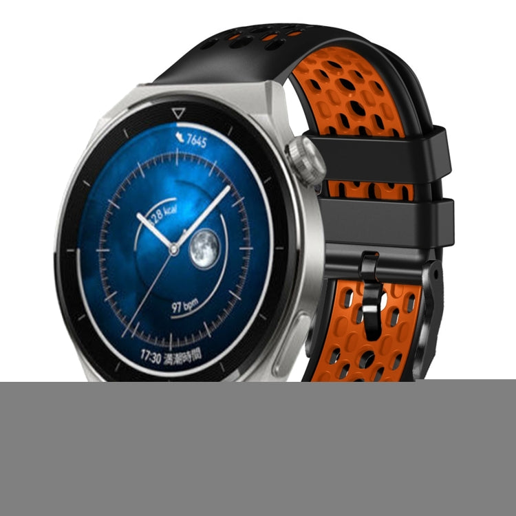 For Huawei Watch GT3 Pro 46mm 22mm Two-Color Breathable Silicone Watch Band