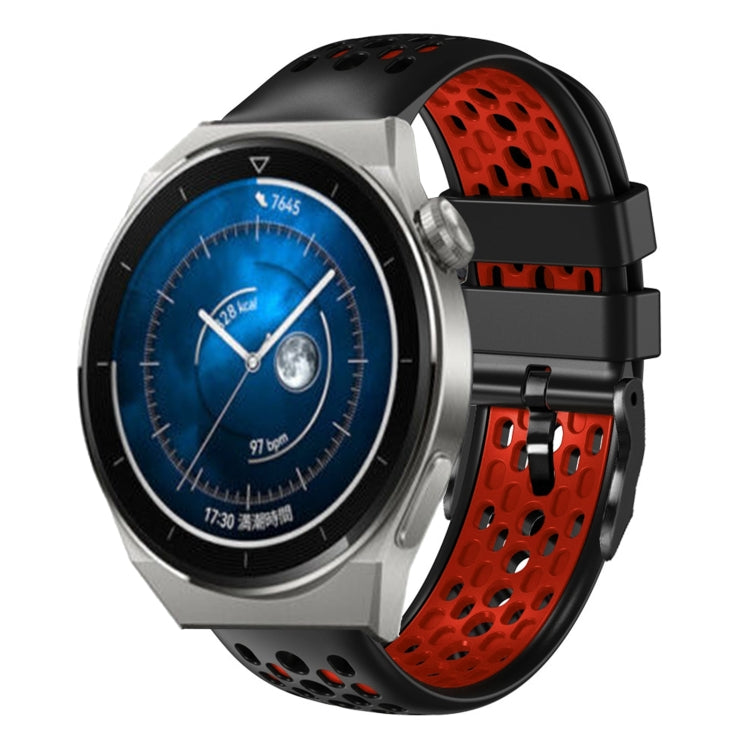 For Huawei Watch GT3 Pro 46mm 22mm Two-Color Breathable Silicone Watch Band