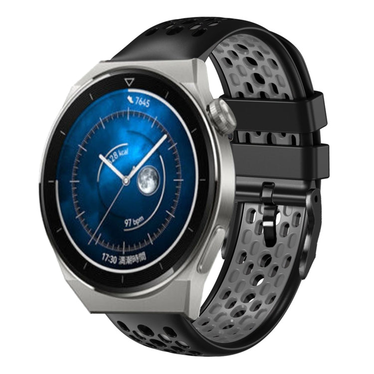 For Huawei Watch GT3 Pro 46mm 22mm Two-Color Breathable Silicone Watch Band