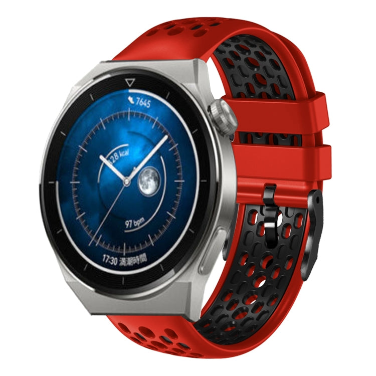 For Huawei Watch GT3 Pro 46mm 22mm Two-Color Breathable Silicone Watch Band