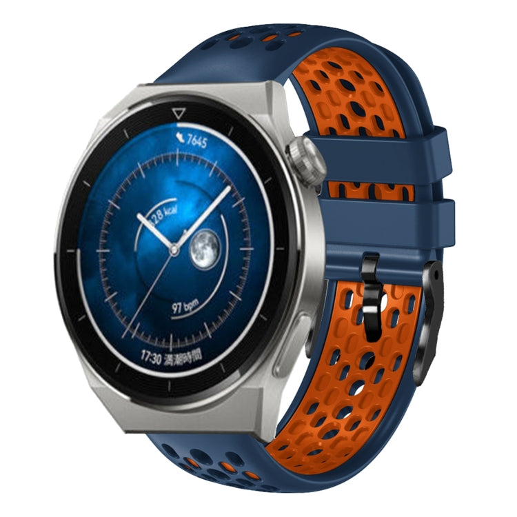 For Huawei Watch GT3 Pro 46mm 22mm Two-Color Breathable Silicone Watch Band
