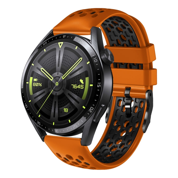 For Huawei Watch GT3 46mm 22mm Two-Color Breathable Silicone Watch Band