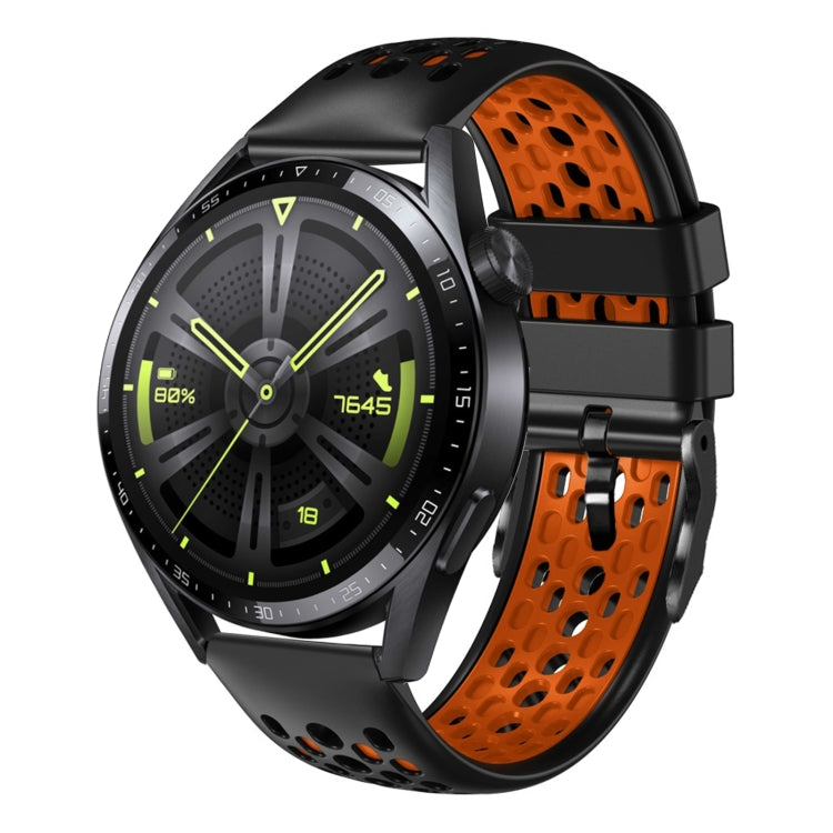 For Huawei Watch GT3 46mm 22mm Two-Color Breathable Silicone Watch Band
