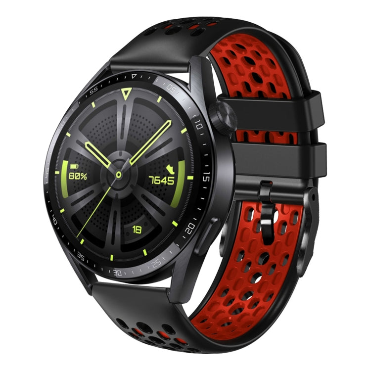 For Huawei Watch GT3 46mm 22mm Two-Color Breathable Silicone Watch Band