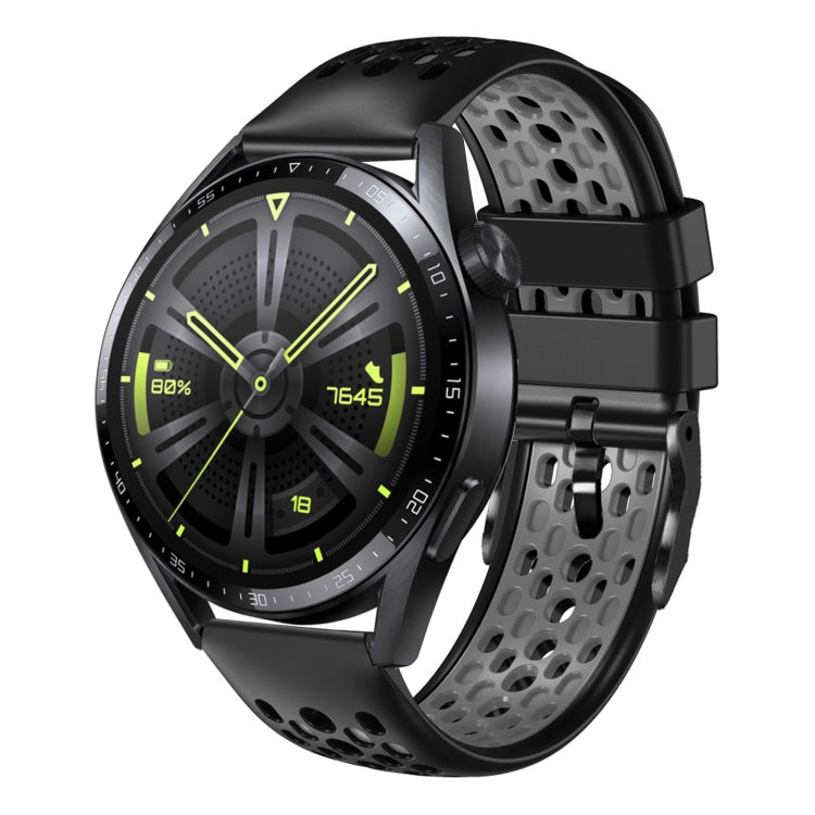 For Huawei Watch GT3 46mm 22mm Two-Color Breathable Silicone Watch Band