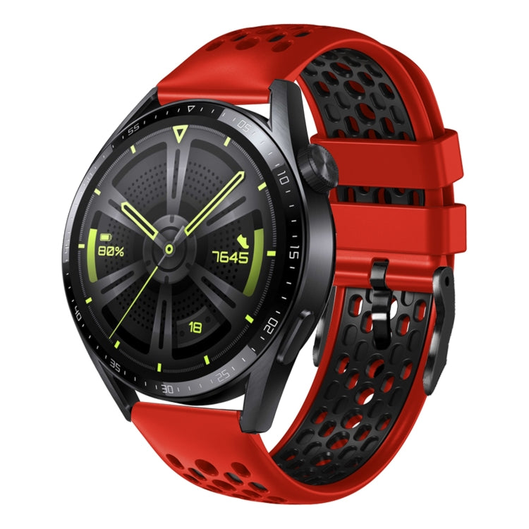 For Huawei Watch GT3 46mm 22mm Two-Color Breathable Silicone Watch Band