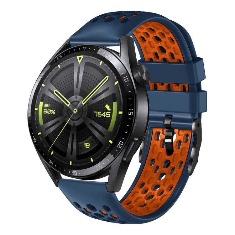 For Huawei Watch GT3 46mm 22mm Two-Color Breathable Silicone Watch Band