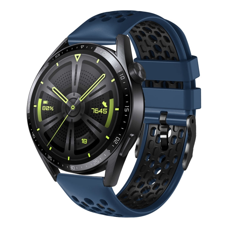For Huawei Watch GT3 46mm 22mm Two-Color Breathable Silicone Watch Band